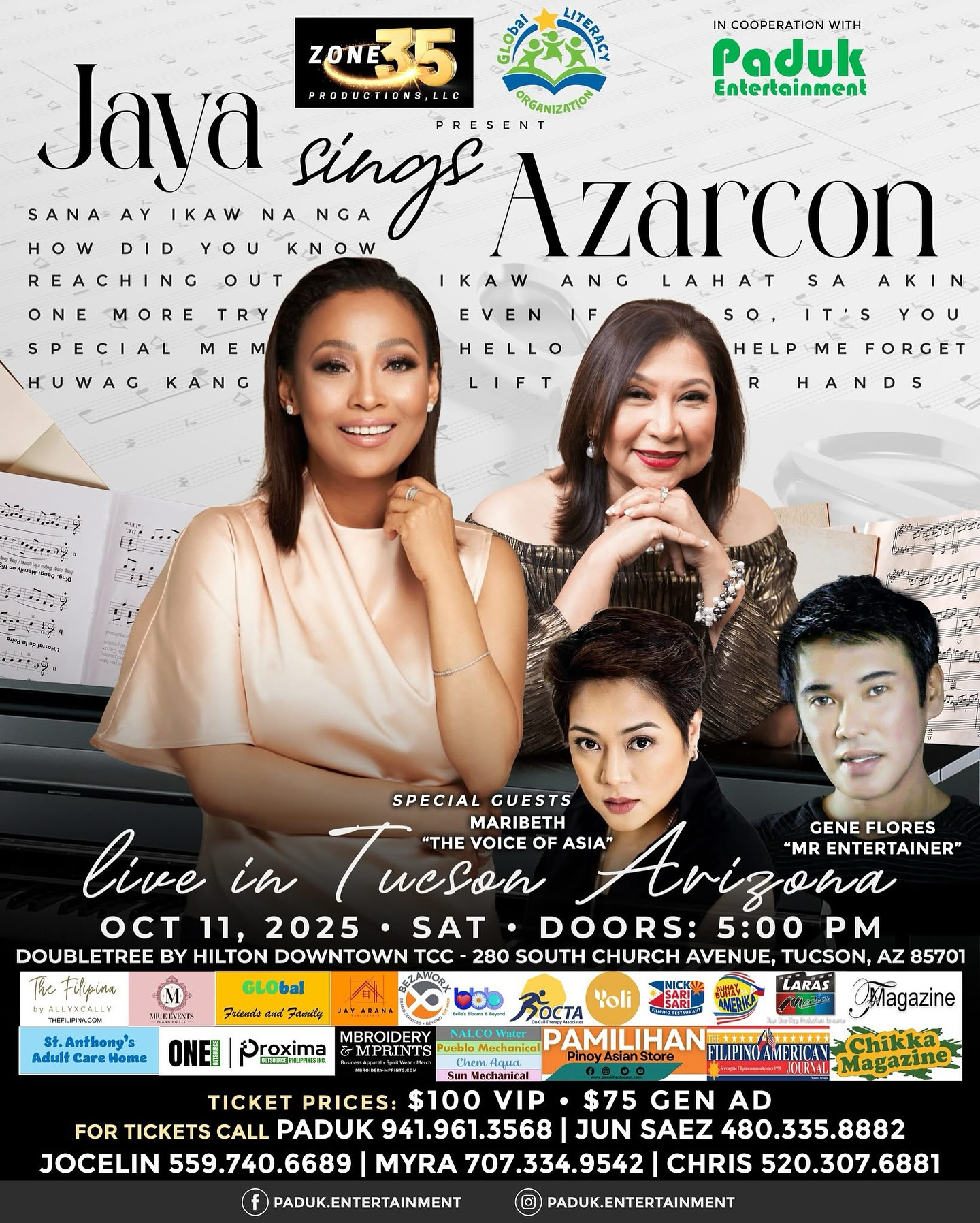 Jaya sings Azarcon Tucson poster