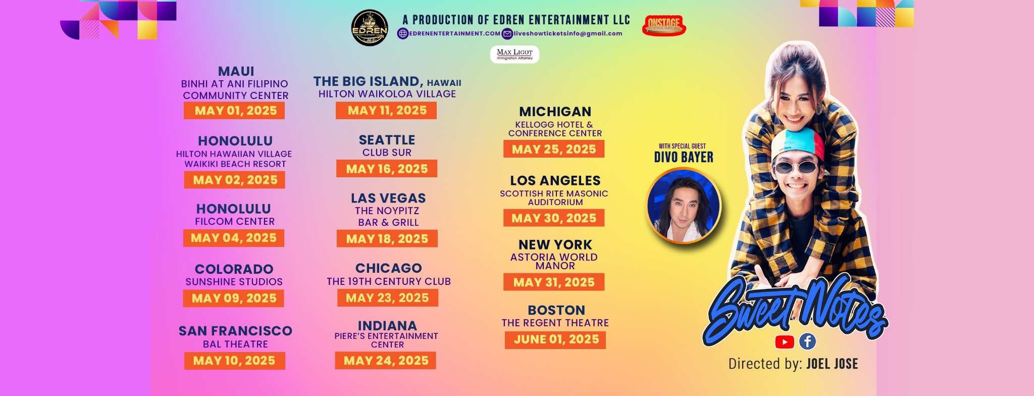 Sweetnotes tour banner